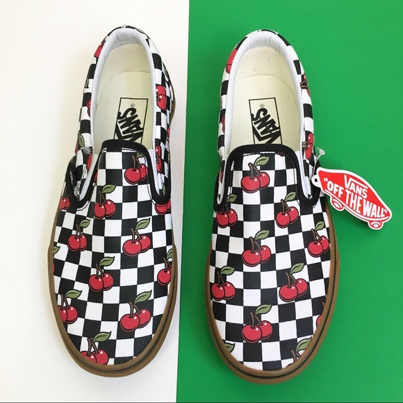 slip on cherry vans